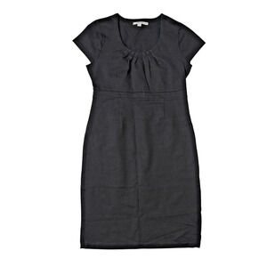 Boden Women's Black Sheath Dress Size 12 L Scoop Neck Cap Sleeve Jersey Fabric